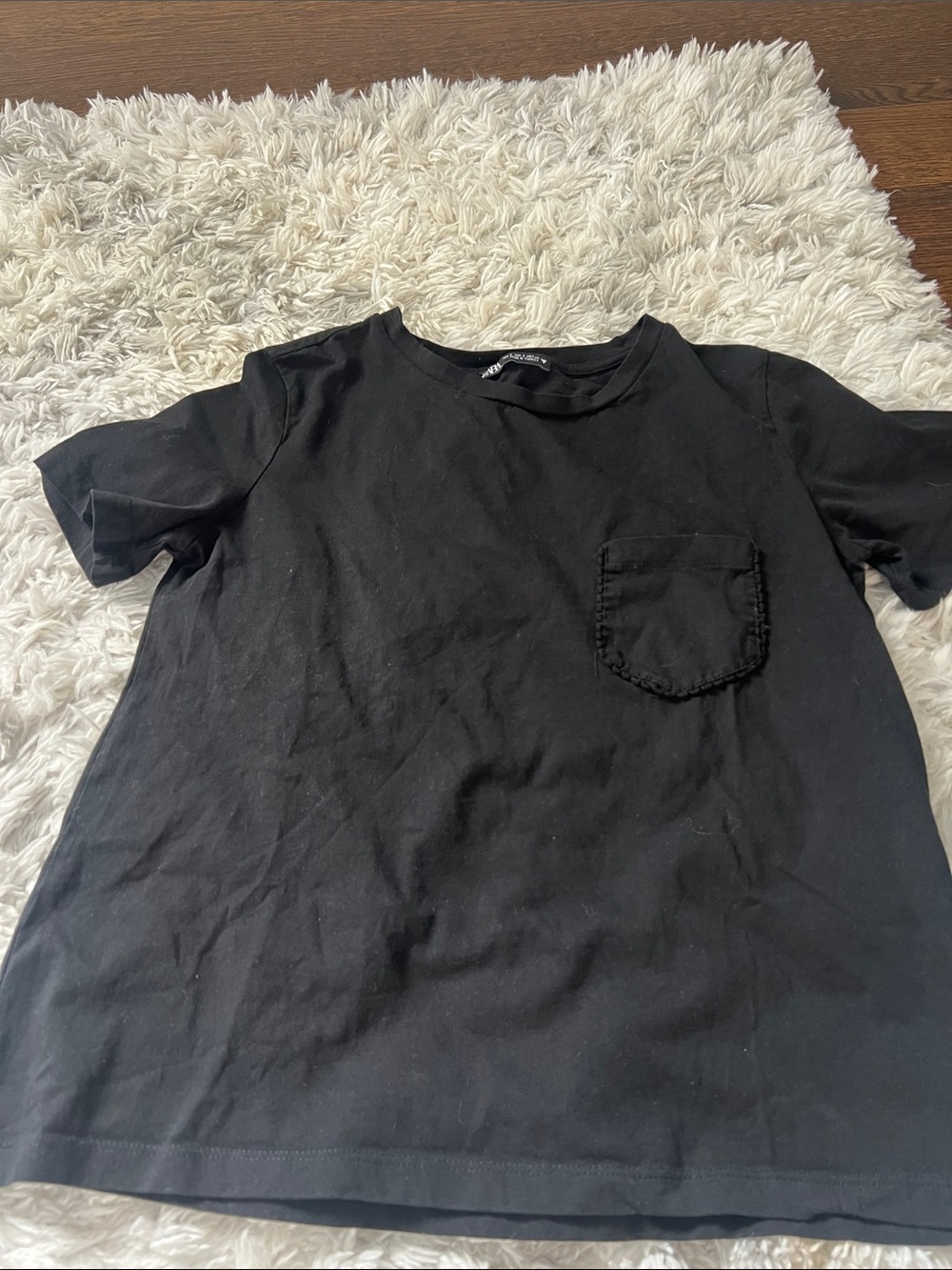 Zara Black Short Sleeve Pocket Tee